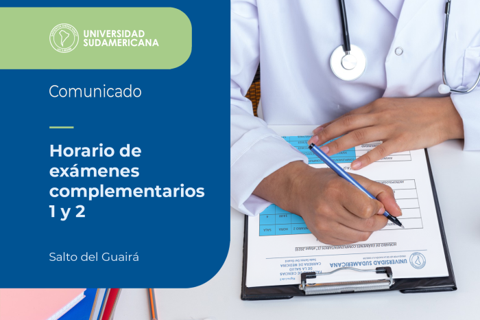 horarios de examenes complementarios sdg